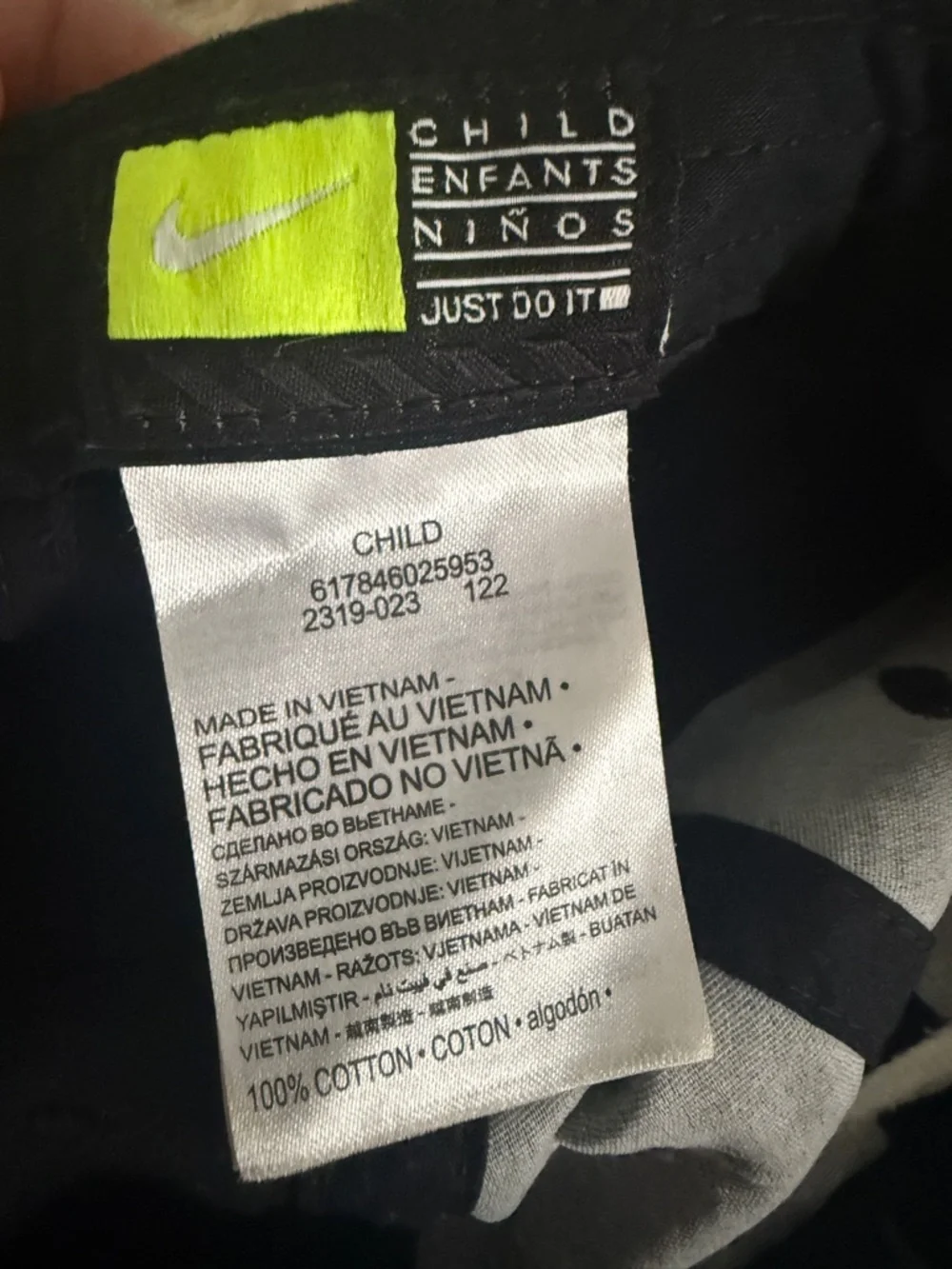 Nike Black Swoosh 100% Cotton Baseball Cap Boys Unisex Toddler Kids